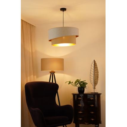 Brilagi - Підвісна люстра VEGAS SHINE 1xE27/15W/230V діаметр 50 см кремовий/бежевий