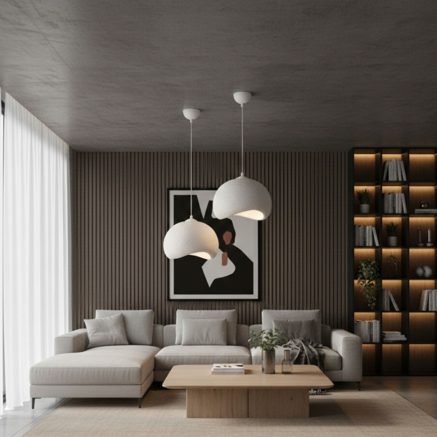 Brilagi - Підвісна люстра WABI SABI на тросі 1xE27/40W/230V, діаметр 34 cm, біла