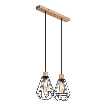 Brilagi - Підвісна люстра WOODY BASKET 2xE27/60W/230V дуб