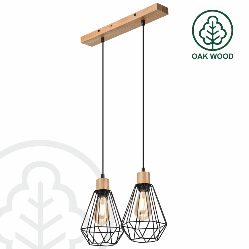 Brilagi - Підвісна люстра WOODY BASKET 2xE27/60W/230V дуб