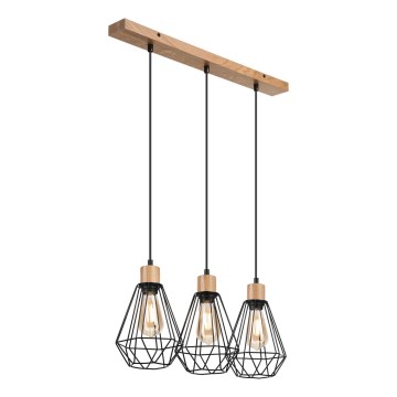 Brilagi - Підвісна люстра WOODY BASKET 3xE27/60W/230V дуб