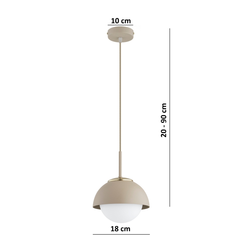 Brilagi - Підвісний світильник на шнурі COSMO 1xE27/60W/230V діаметр 18 см бежевий/золотистий