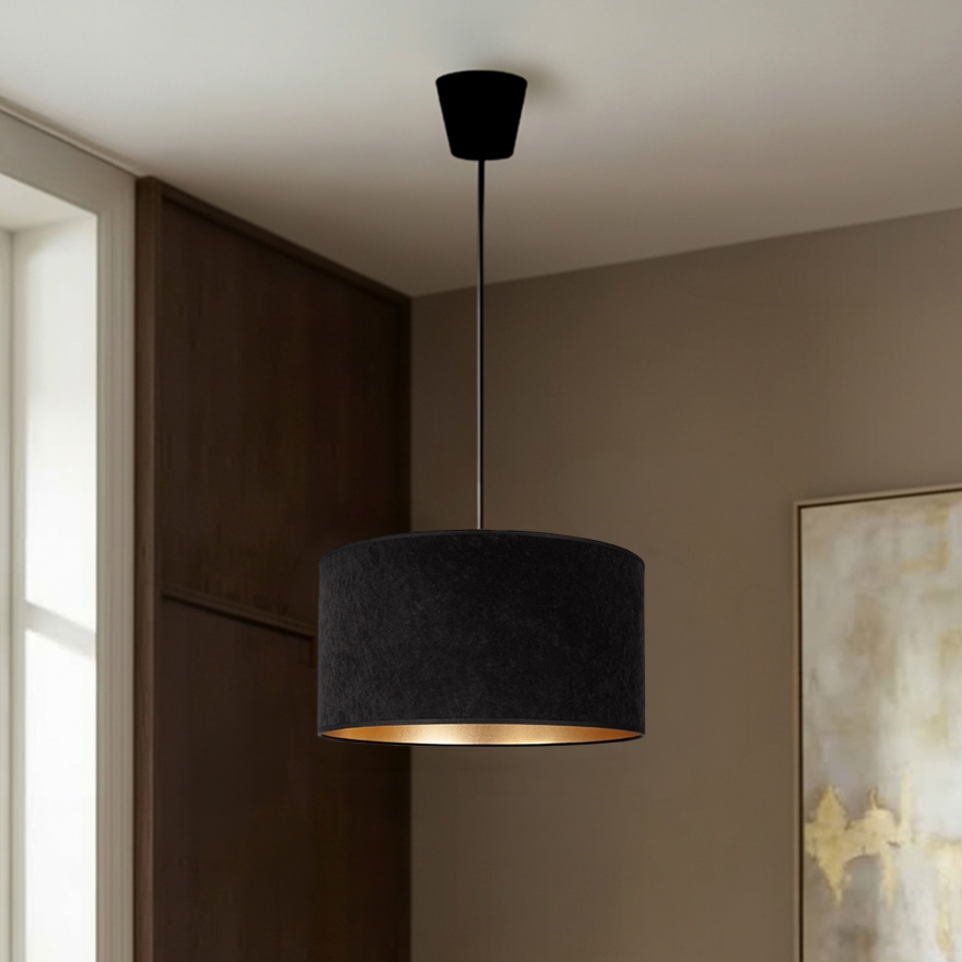 Brilagi - Підвісний світильник на тросі VELVET 1xE27/60W/230V, діаметр 40 см, чорний/золотий