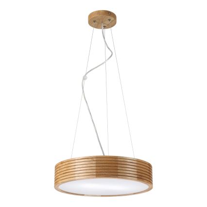 Brilagi - подвесная LED-люстра на тросе CARVALHO MODERN 2xE27/60W/230V, отделка дуб, диаметр 37,5 см