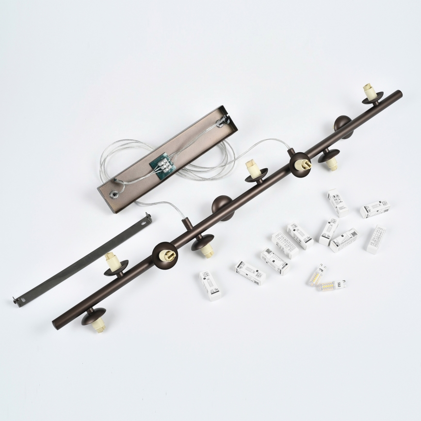 Brilagi - подвесная LED-люстра на тросе MILLA 10xG9/3W/230V коричневая/дымчато-коричневая