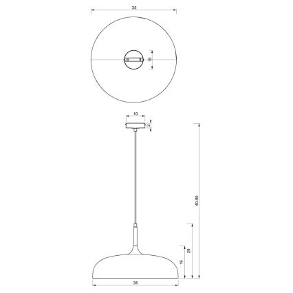 Brilagi - Подвесная люстра ABRAHAM 1xE27/60W/230V диаметр 35 см черный