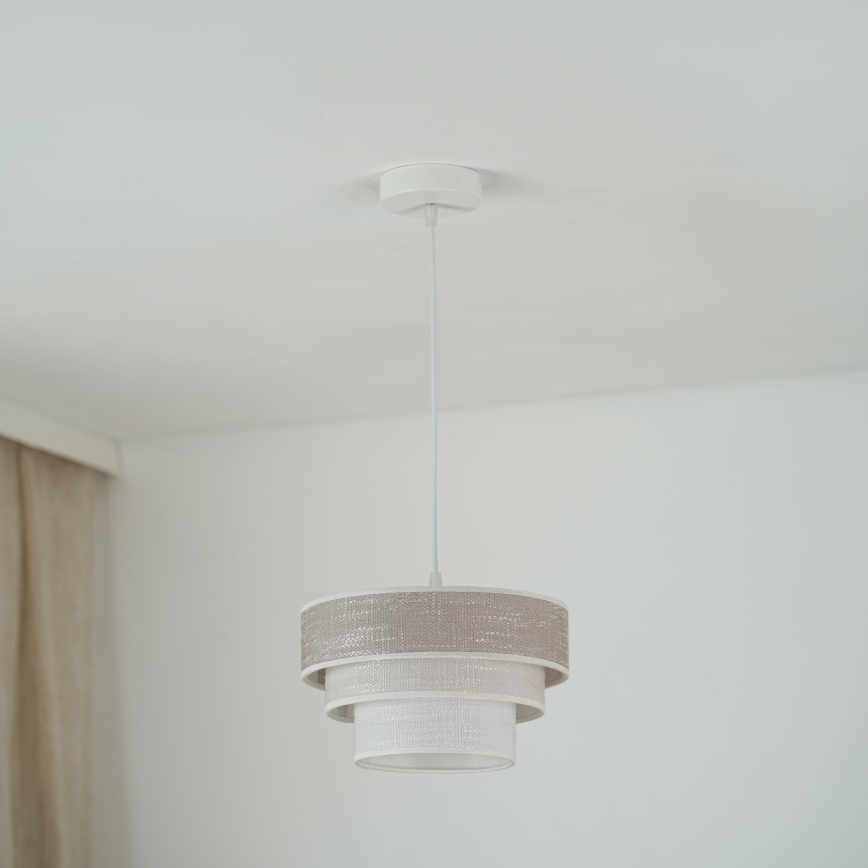 Brilagi - Подвесная люстра ALASKA LUNETA 1xE27/15W/230V диаметр 25 см серый/кремовый