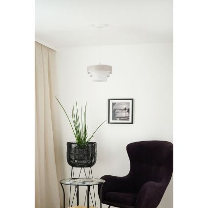 Brilagi - Подвесная люстра ALASKA LUNETA 1xE27/15W/230V диаметр 25 см серый/кремовый