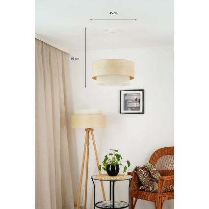 Brilagi - Подвесная люстра ARIZONA BOHO 1xE27/15W/230V диаметр 45 см бежевый/белый