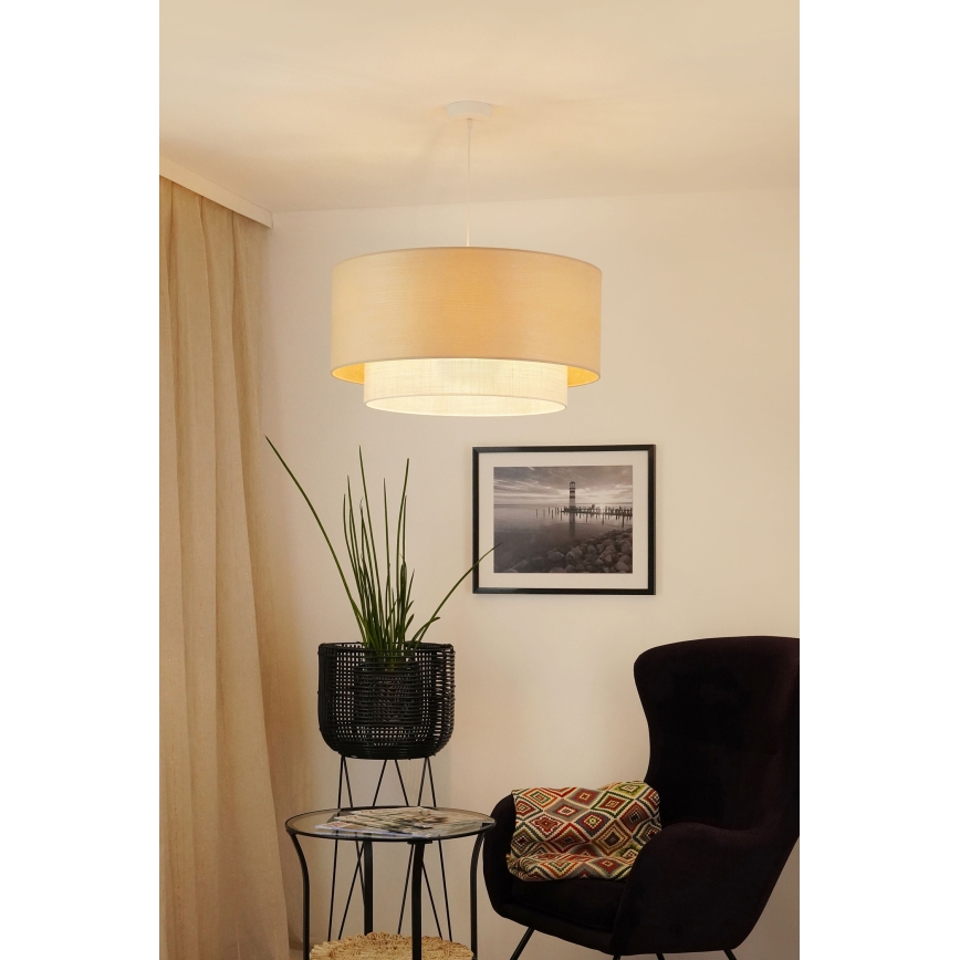 Brilagi - Подвесная люстра ARIZONA BOHO 1xE27/15W/230V диаметр 60 см бежевый/белый
