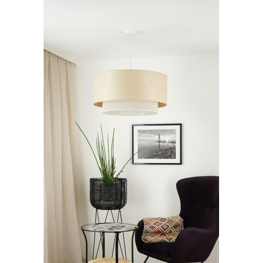 Brilagi - Подвесная люстра ARIZONA BOHO 1xE27/15W/230V диаметр 60 см бежевый/белый