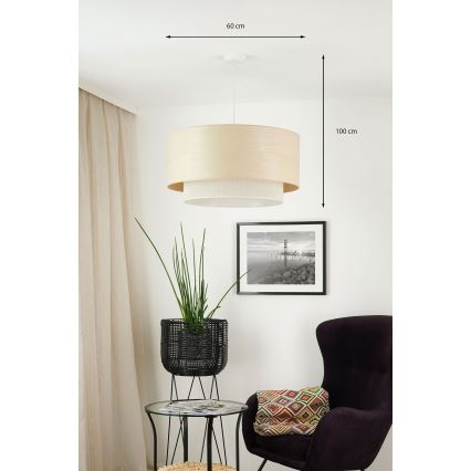 Brilagi - Подвесная люстра ARIZONA BOHO 1xE27/15W/230V диаметр 60 см бежевый/белый