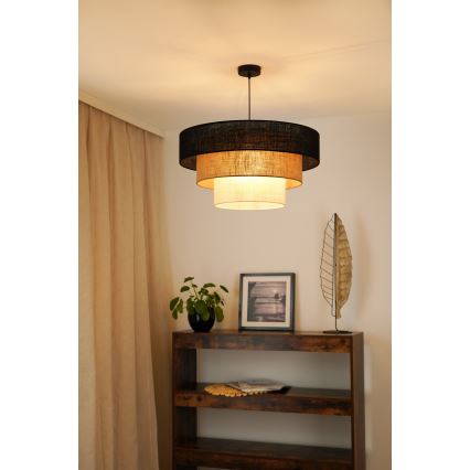 Brilagi - Подвесная люстра ASPEN LUNETA 1xE27/15W/230V диаметр 60 см черный/бежевый/кремовый
