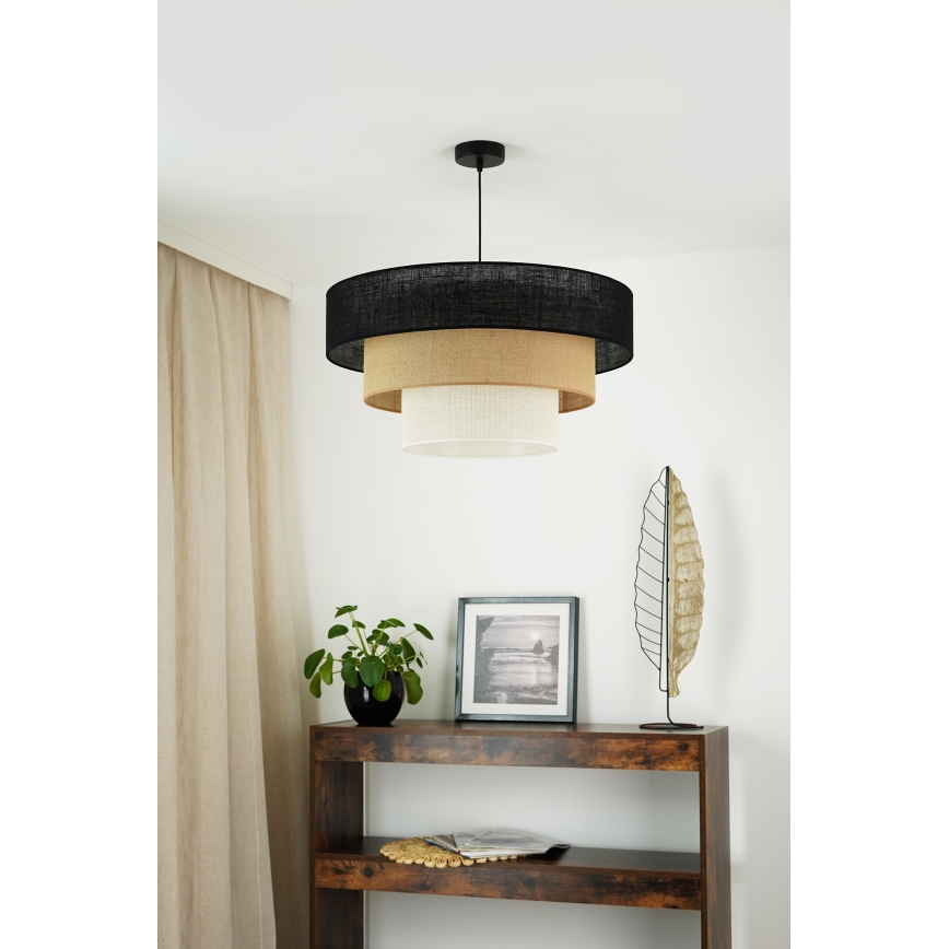 Brilagi - Подвесная люстра ASPEN LUNETA 1xE27/15W/230V диаметр 60 см черный/бежевый/кремовый