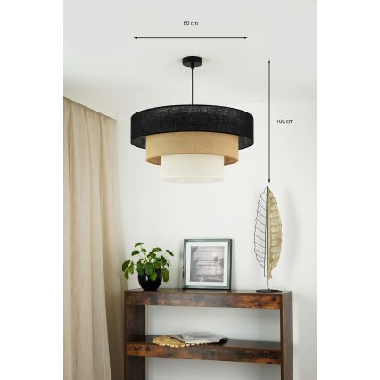 Brilagi - Подвесная люстра ASPEN LUNETA 1xE27/15W/230V диаметр 60 см черный/бежевый/кремовый