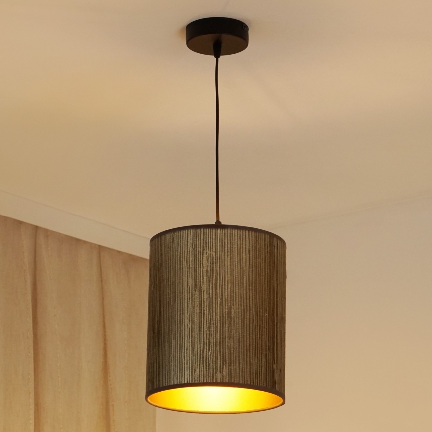 Brilagi - Подвесная люстра BOSTON ROLLER 1xE27/15W/230V диаметр 21 см сено коричневый/золотистый