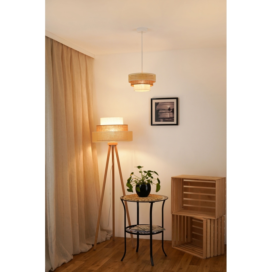 Brilagi - Подвесная люстра CEDAR LUNETA 1xE27/15W/230V диаметр 25 см бежевый/коричневый/кремовый