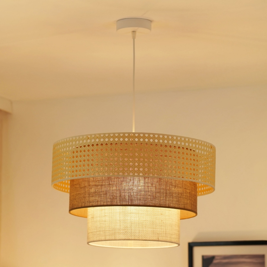 Brilagi - Подвесная люстра CEDAR LUNETA 1xE27/15W/230V диаметр 45 см бежевый/коричневый/кремовый