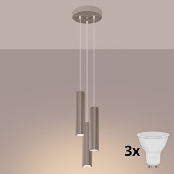 Brilagi - Подвесная люстра CRESTO 3xGU10/10W/230V серо-коричневый