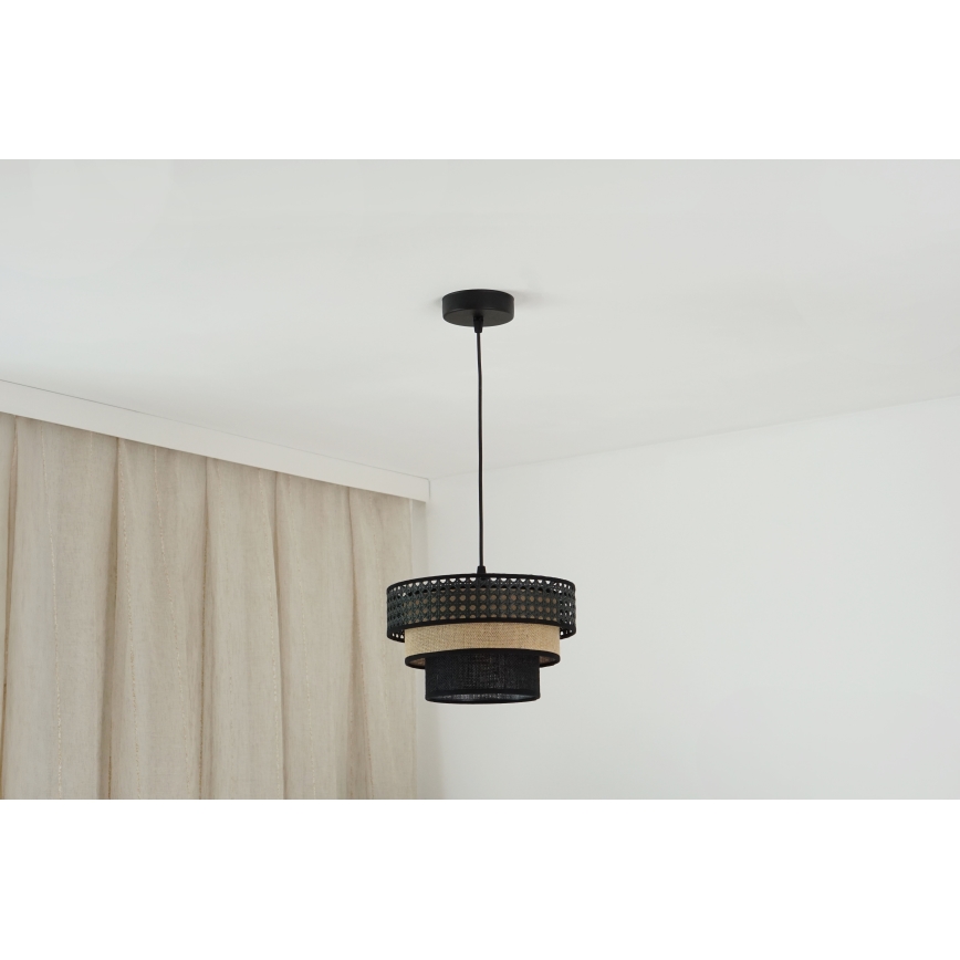 Brilagi - Подвесная люстра DAKOTA LUNETA 1xE27/15W/230V диаметр 25 см черный/бежевый