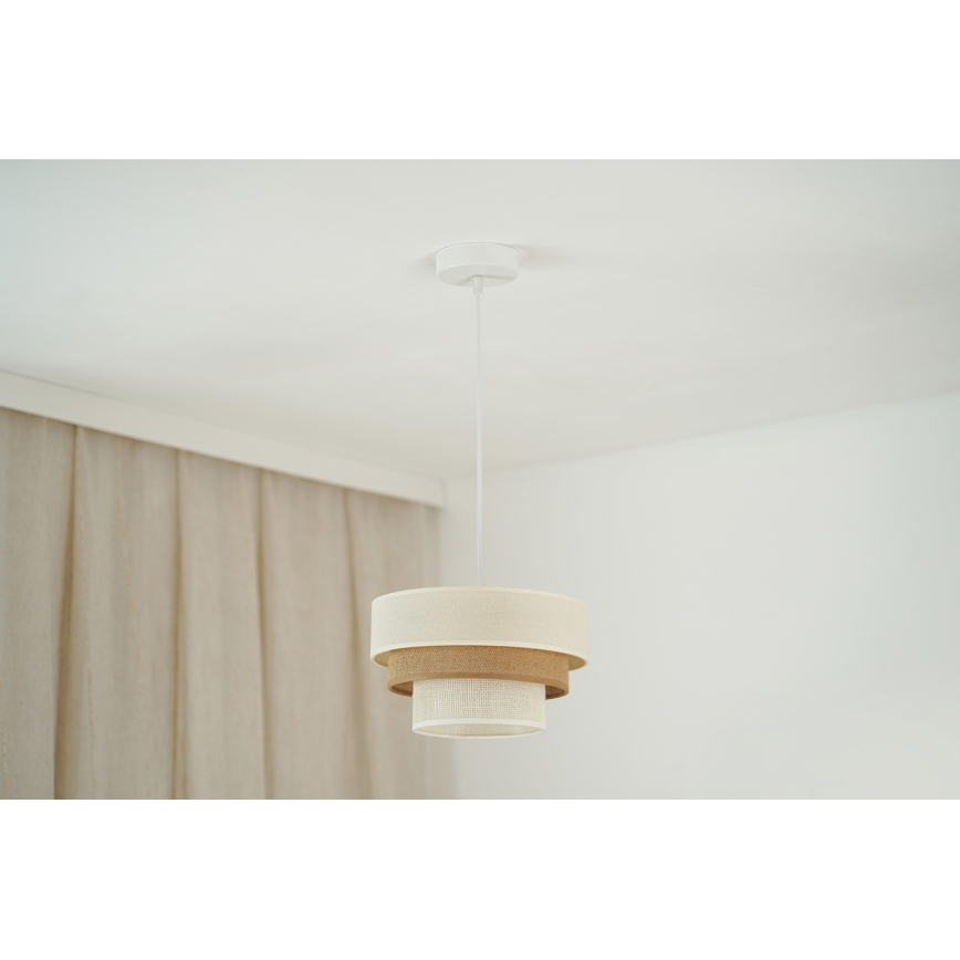 Brilagi - Подвесная люстра DENVER LUNETA 1xE27/15W/230V диаметр 25 см бежевый/коричневый/кремовый