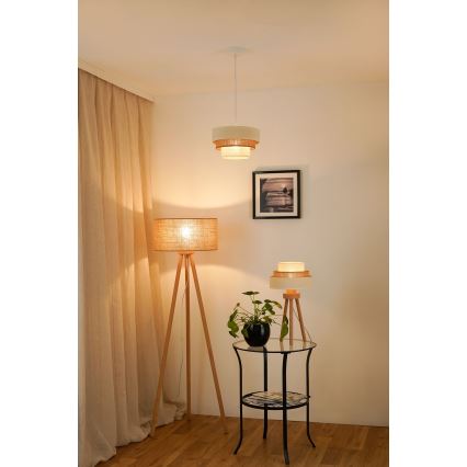 Brilagi - Подвесная люстра DENVER LUNETA 1xE27/15W/230V диаметр 25 см бежевый/коричневый/кремовый