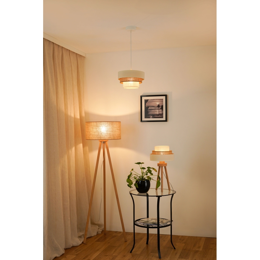 Brilagi - Подвесная люстра DENVER LUNETA 1xE27/15W/230V диаметр 25 см бежевый/коричневый/кремовый