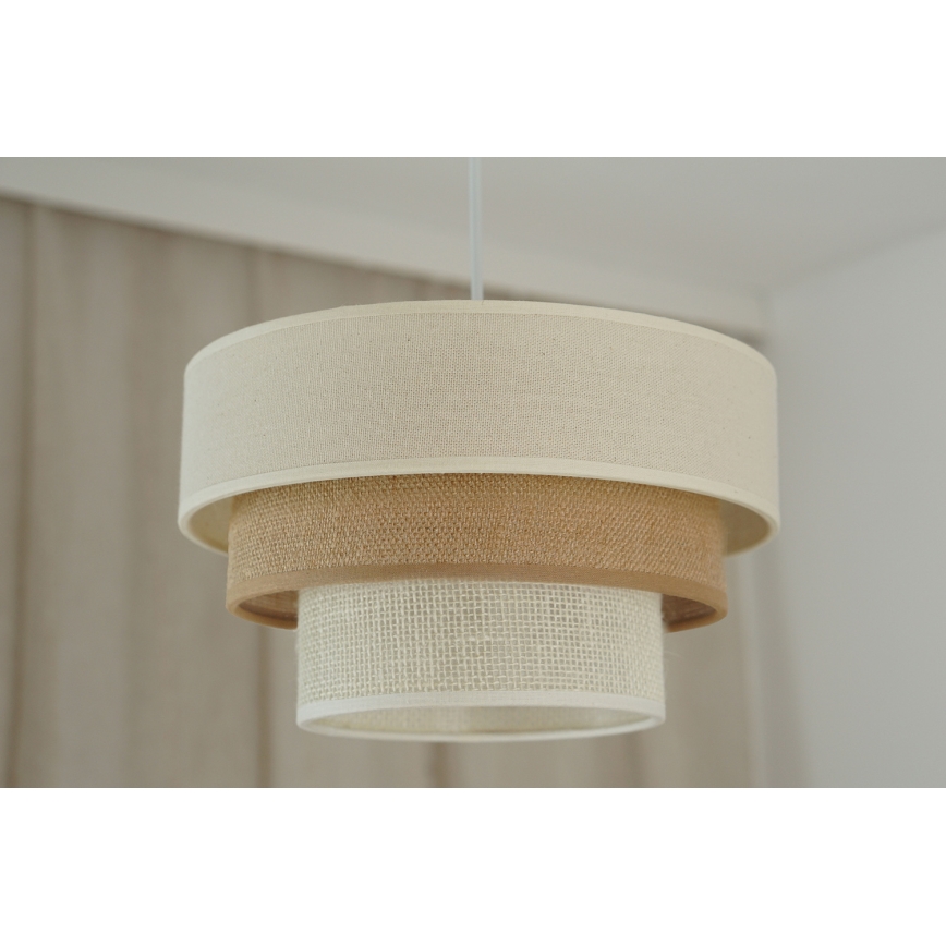 Brilagi - Подвесная люстра DENVER LUNETA 1xE27/15W/230V диаметр 25 см бежевый/коричневый/кремовый