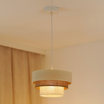 Brilagi - Подвесная люстра DENVER LUNETA 1xE27/15W/230V диаметр 25 см бежевый/коричневый/кремовый