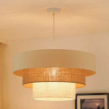 Brilagi - Подвесная люстра DENVER LUNETA 1xE27/15W/230V диаметр 60 см бежевый/коричневый/кремовый