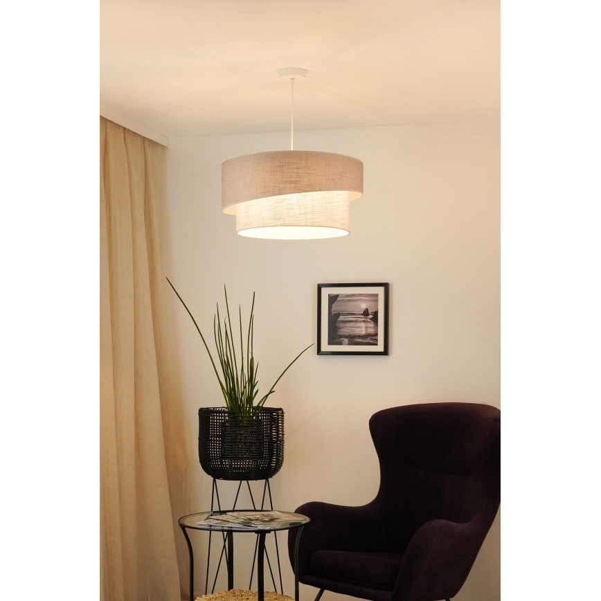 Brilagi - Подвесная люстра DOVER SHINE 1xE27/15W/230V диаметр 50 см серый/кремовый