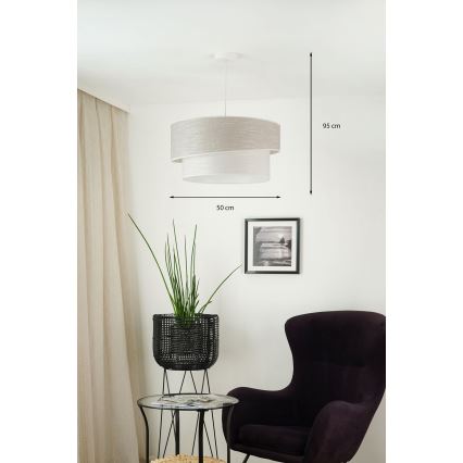 Brilagi - Подвесная люстра DOVER SHINE 1xE27/15W/230V диаметр 50 см серый/кремовый