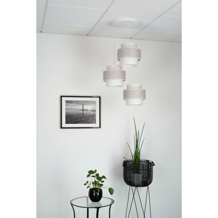 Brilagi - Подвесная люстра DOVER SPACE 3xE27/15W/230V серый/кремовый