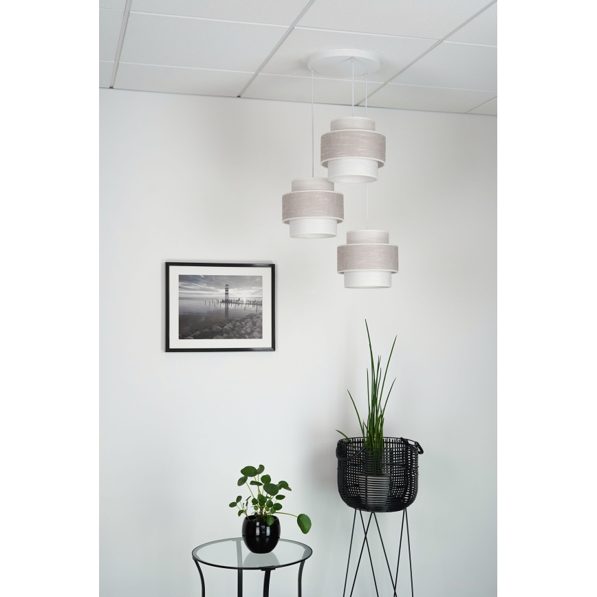 Brilagi - Подвесная люстра DOVER SPACE 3xE27/15W/230V серый/кремовый