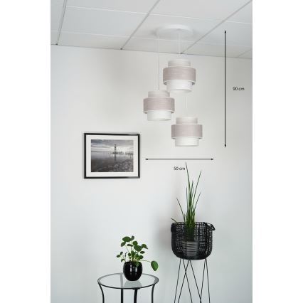 Brilagi - Подвесная люстра DOVER SPACE 3xE27/15W/230V серый/кремовый