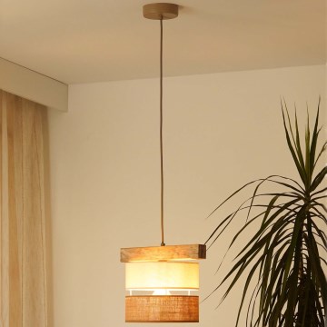 Brilagi - Подвесная люстра FOREST 1xE27/15W/230V сосна/бежевый/кремовый