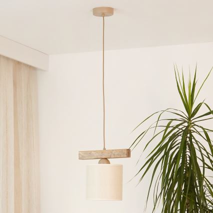 Brilagi - Подвесная люстра FOREST 1xE27/15W/230V сосна/коричневый/кремовый