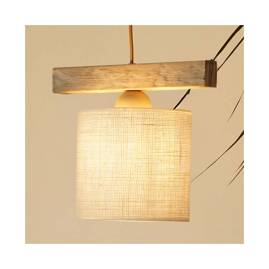 Brilagi - Подвесная люстра FOREST 1xE27/15W/230V сосна/коричневый/кремовый