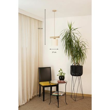 Brilagi - Подвесная люстра FOREST 1xE27/15W/230V сосна/коричневый/кремовый