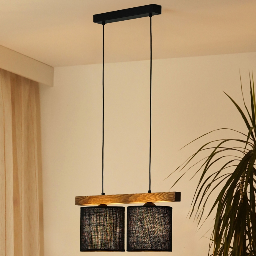 Brilagi - Подвесная люстра FOREST 2xE27/15W/230V сосна/черный