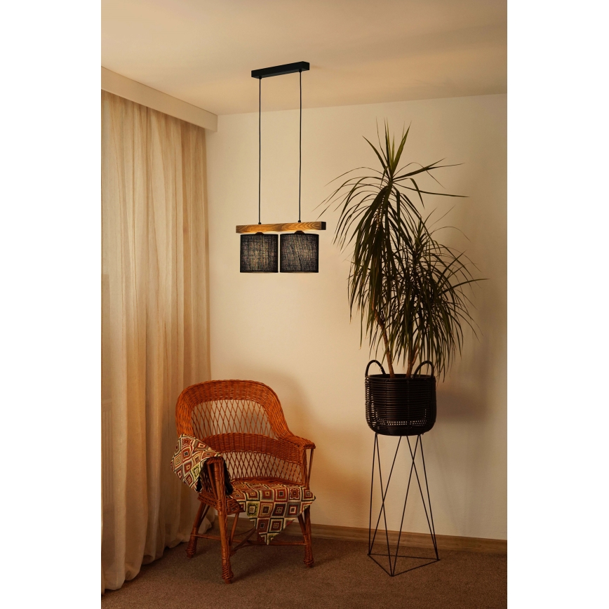 Brilagi - Подвесная люстра FOREST 2xE27/15W/230V сосна/черный