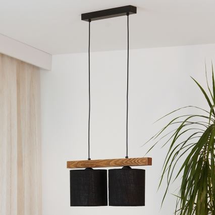 Brilagi - Подвесная люстра FOREST 2xE27/15W/230V сосна/черный