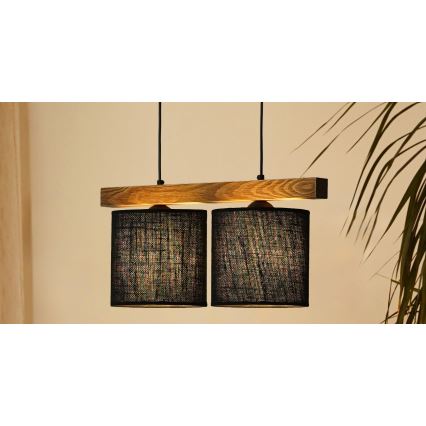 Brilagi - Подвесная люстра FOREST 2xE27/15W/230V сосна/черный