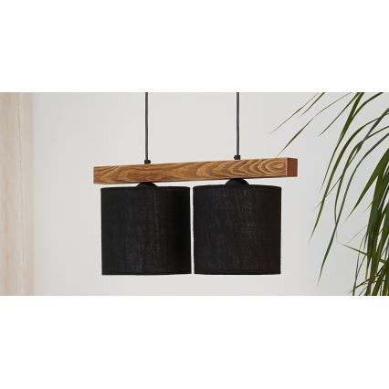 Brilagi - Подвесная люстра FOREST 2xE27/15W/230V сосна/черный