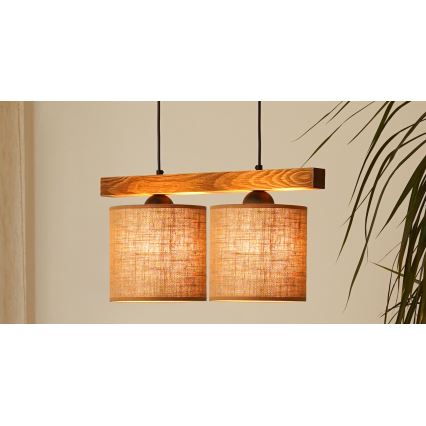 Brilagi - Подвесная люстра FOREST 2xE27/15W/230V сосна/коричневый/черный