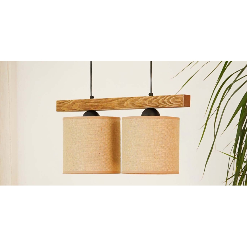 Brilagi - Подвесная люстра FOREST 2xE27/15W/230V сосна/коричневый/черный