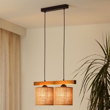 Brilagi - Подвесная люстра FOREST 2xE27/15W/230V сосна/коричневый/черный