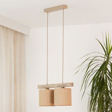 Brilagi - Подвесная люстра FOREST 2xE27/15W/230V сосна/коричневый
