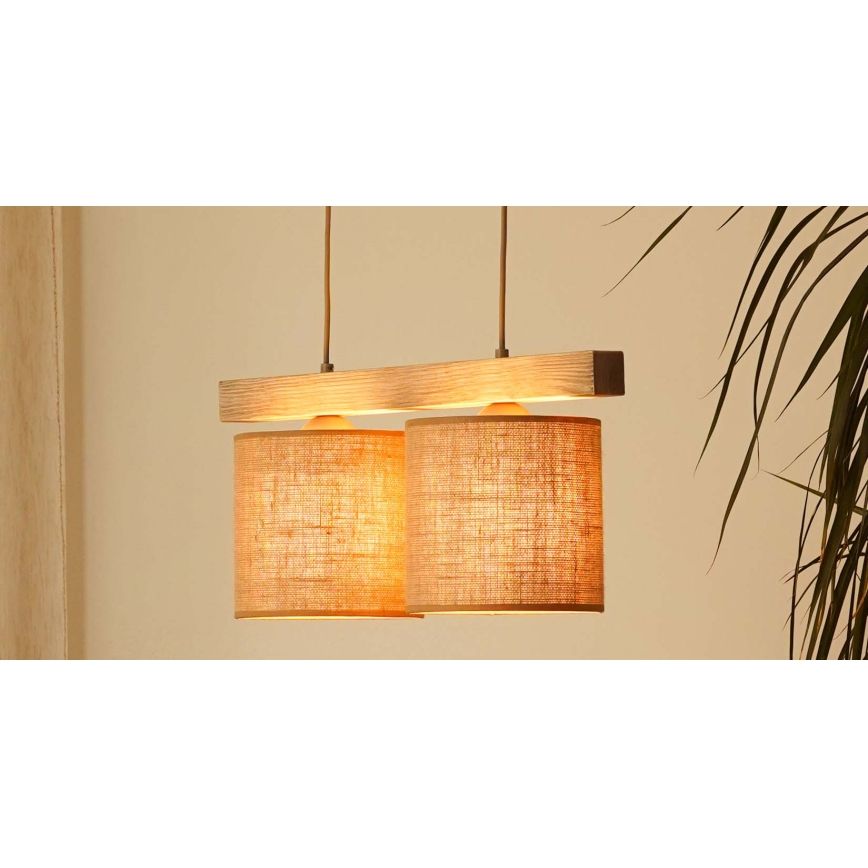 Brilagi - Подвесная люстра FOREST 2xE27/15W/230V сосна/коричневый