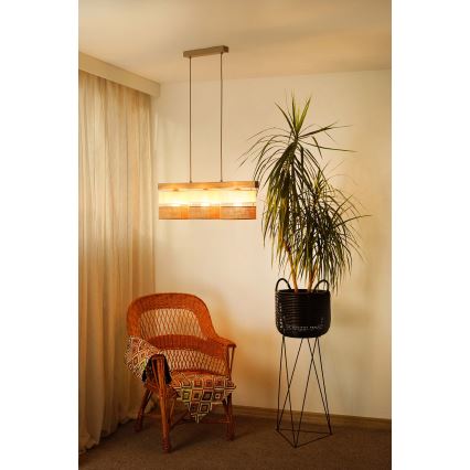 Brilagi - Подвесная люстра FOREST 3xE27/15W/230V сосна/бежевый/кремовый